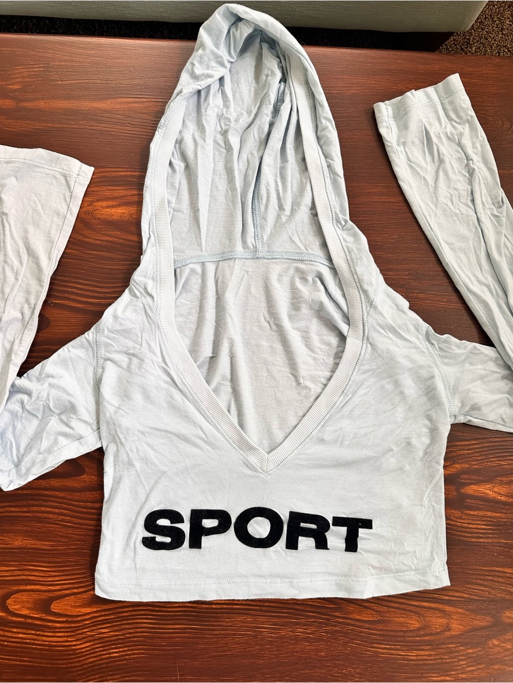 Vintage Early 2010s Bebe Sport Cropped Hoodie 🩵